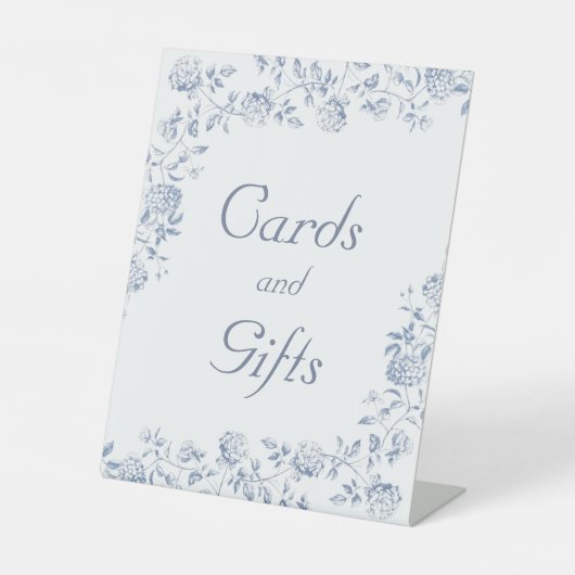 陳腐なフローラブライダルシャワーカードとギフト 台座サイン (正面)