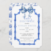 陳腐なヴィンテージバウとフレーム赤ちゃんシャワー 招待状 (正面/裏面)