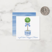 陳腐な水の色の弓トピアリーギフトエンクロージャー ノートカード (正面/裏面インサイチュ)