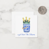 陳腐な水色のワインバケットギフトエンクロージャー ノートカード (正面/裏面インサイチュ)