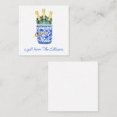 陳腐な水色のワインバケットギフトエンクロージャー ノートカード (正面/裏面)