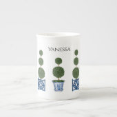 陳腐陶磁器の木トリオセラミック ボーンチャイナマグカップ (正面)