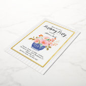 陳謝の花瓶招待 箔招待状 (回転した状態)