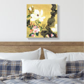 陳Hongshouマグノリアと直立ロック キャンバスプリント (インサイチュ (寝室))