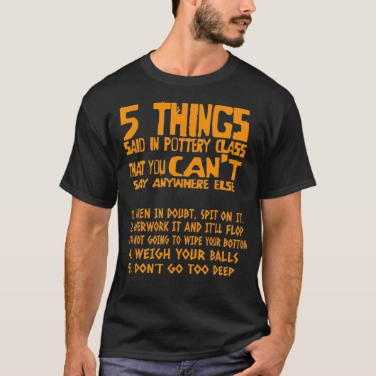 陶おもしろい器用5種類の陶磁器用ギフト Tシャツ (正面)