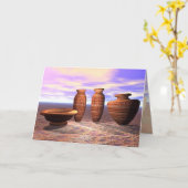 陶器のグリーティングカード カード (黄色い花)