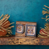 陶器のポスター伝統的にハト模様 フォトプラーク (側面)