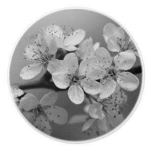 陶器の取っ手の上の小さな花 セラミックノブ