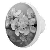 陶器の取っ手の上の小さな花 セラミックノブ (右)