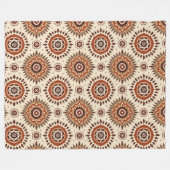 陶器の放射線曼荼羅 フリースブランケット (正面(横))