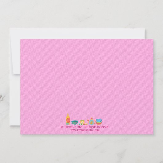 陶器の絵画の芸術および技術の誕生会 招待状 (裏面)