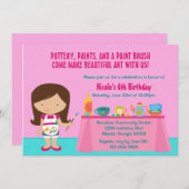 陶器の絵画の芸術および技術の誕生会 招待状 (正面/裏面)