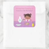 陶器の絵画の芸術のパーティーはステッカー感謝していしています スクエアシール (バッグ)