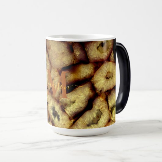 陶器の緑の石英はモノグラムを攪拌 モーフィングマグカップ (正面右)