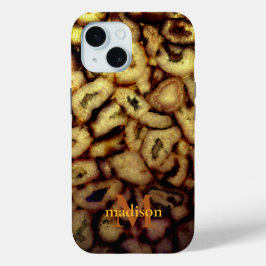 陶器の緑の石英はモノグラムを攪拌 iPhone 15ケース