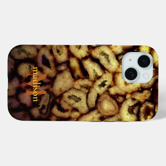 陶器の緑の石英はモノグラムを攪拌 Case-Mate iPhoneケース (裏面 (横))