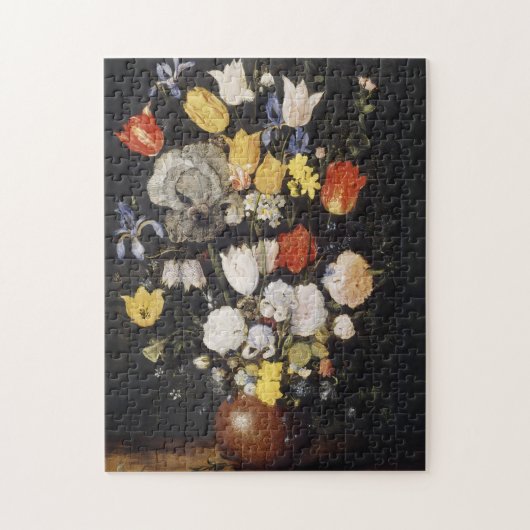陶器の花瓶の花束(1610) ジグソーパズル (縦)