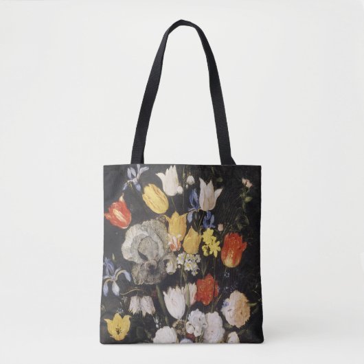 陶器の花瓶の花束(1610) トートバッグ (正面)