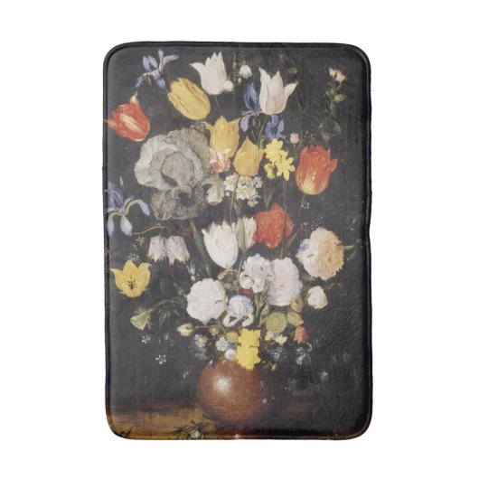 陶器の花瓶の花束(1610) バスマット (正面縦)