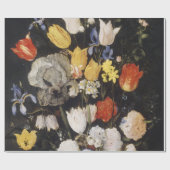 陶器の花瓶の花束(1610) ラッピングペーパー (フラット)