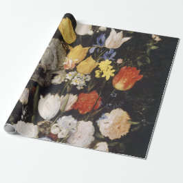 陶器の花瓶の花束(1610) ラッピングペーパー