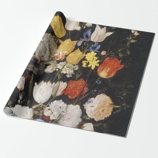 陶器の花瓶の花束(1610) ラッピングペーパー (アンロールド)