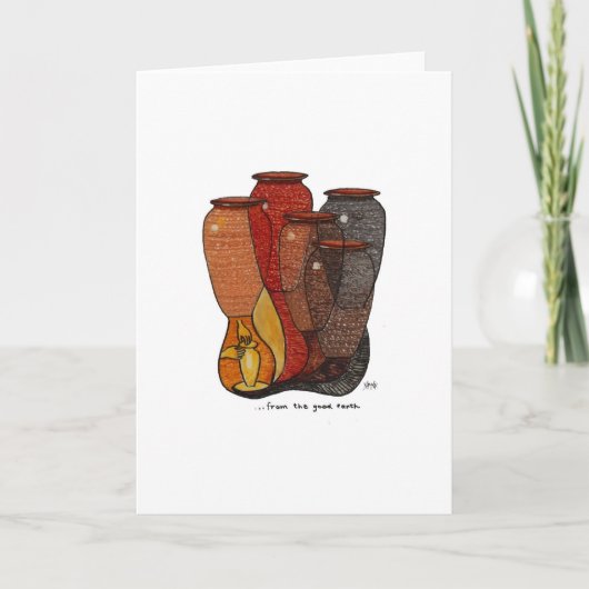 陶器の製陶術の芸術の感謝の挨拶状 カード (正面)