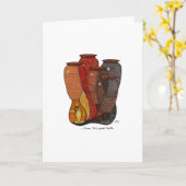 陶器の製陶術の芸術の感謝の挨拶状 カード (黄色い花)