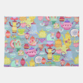 陶器の青 キッチンタオル (横)