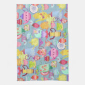 陶器の青 キッチンタオル (縦)