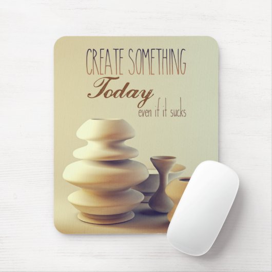 陶器は吸っても何かを今日作成します マウスパッド (マウス)