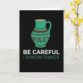 陶器を慎重に投げる カード (黄色い花)