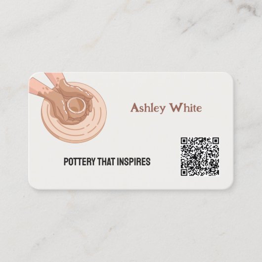 陶器カスタム製QR 名刺 (正面)