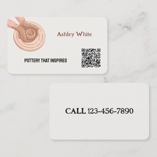 陶器カスタム製QR 名刺 (正面/裏面)