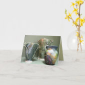 陶器デザイン札 カード (黄色い花)