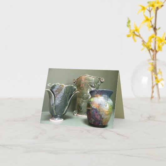 陶器デザイン札 カード (黄色い花)