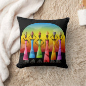 陶器付きアフリカ人女性 クッション (ブランケット)