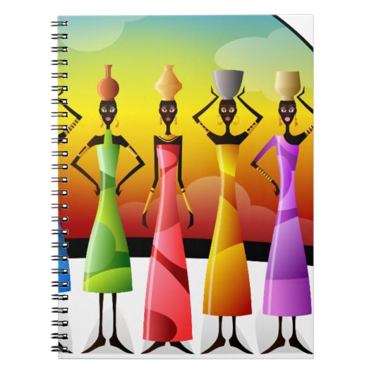 陶器付きアフリカ人女性 ノートブック (正面)