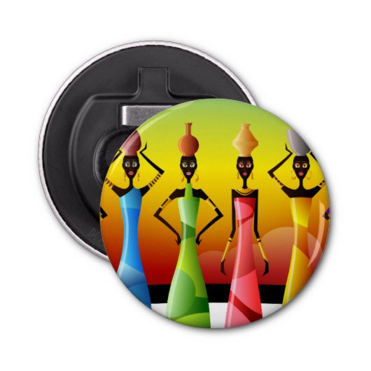 陶器付きアフリカ人女性 栓抜き (正面)