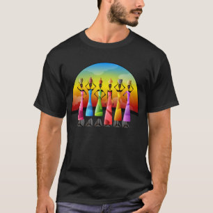 陶器付きアフリカ人女性 Tシャツ