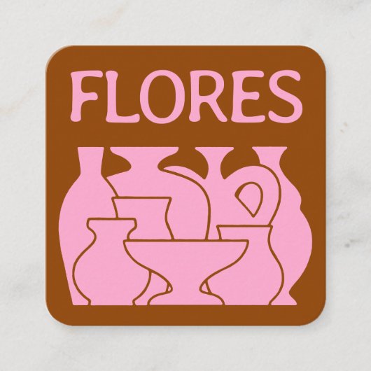 陶器花瓶はっきりしたシルエットデザイン名刺 スクエア名刺 (正面)