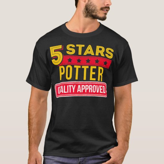 陶器陶器おもしろい贈5つ星 Tシャツ (正面)