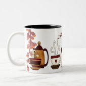 陶土ブラウンマッドティーポットアフタヌーンハイティーパーティー ツートーンマグカップ (左)