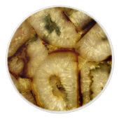 陶焼シエナ金ゴールドグリーンクォーツ瑪瑙 セラミックノブ (正面)