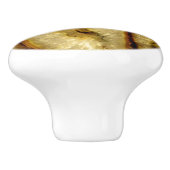 陶焼シエナ金ゴールドグリーンクォーツ瑪瑙 セラミックノブ (側面)