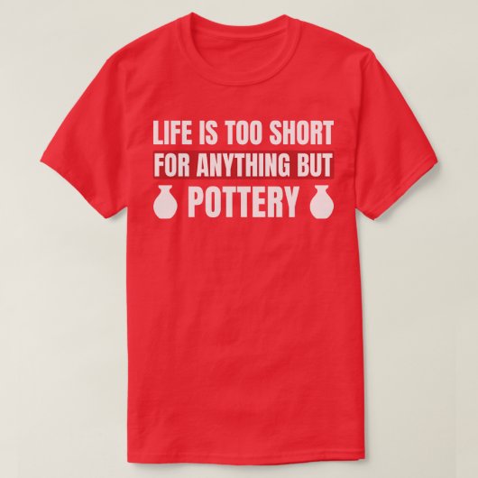 陶磁以外の生物は寿命が短い Tシャツ (デザイン正面)