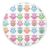 陶磁器のキャビネットのノブフクロウ セラミックノブ (正面)