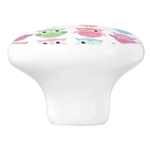 陶磁器のキャビネットのノブフクロウ セラミックノブ (側面)