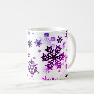 陶磁器のコーヒーマグ紫色の雪片 コーヒーマグカップ