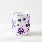 陶磁器のコーヒーマグ紫色の雪片 コーヒーマグカップ (中央)